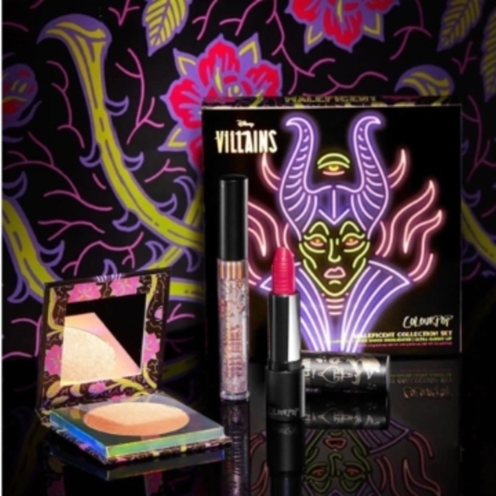 Disney Villains ColourPop Makeup Set Maleficent-Lipstick+Highlighter+Glossy lip